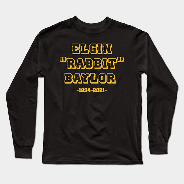 Elgin "Rabbit" Baylor Memorial Varsity Print Long Sleeve T-Shirt by PosterpartyCo